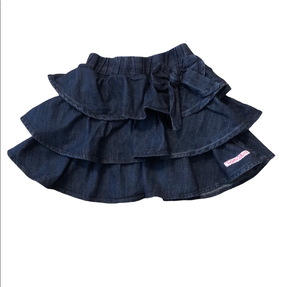 Ruffle Butts • Denim Bow Skirt - 3T - Picture 4 of 9